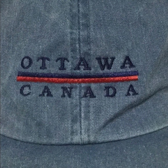 vtg OTTAWA CANADA DENIM BLUE adult Hat Cap NEW! - Picture 2 of 6